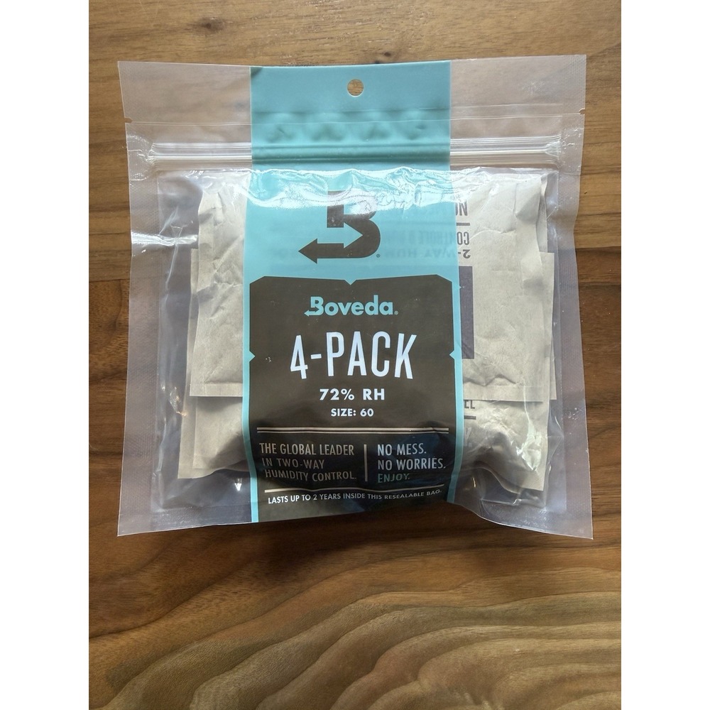 Boveda 72% Two-Way Humidity Control Packs 60grams 4 Pack NWT